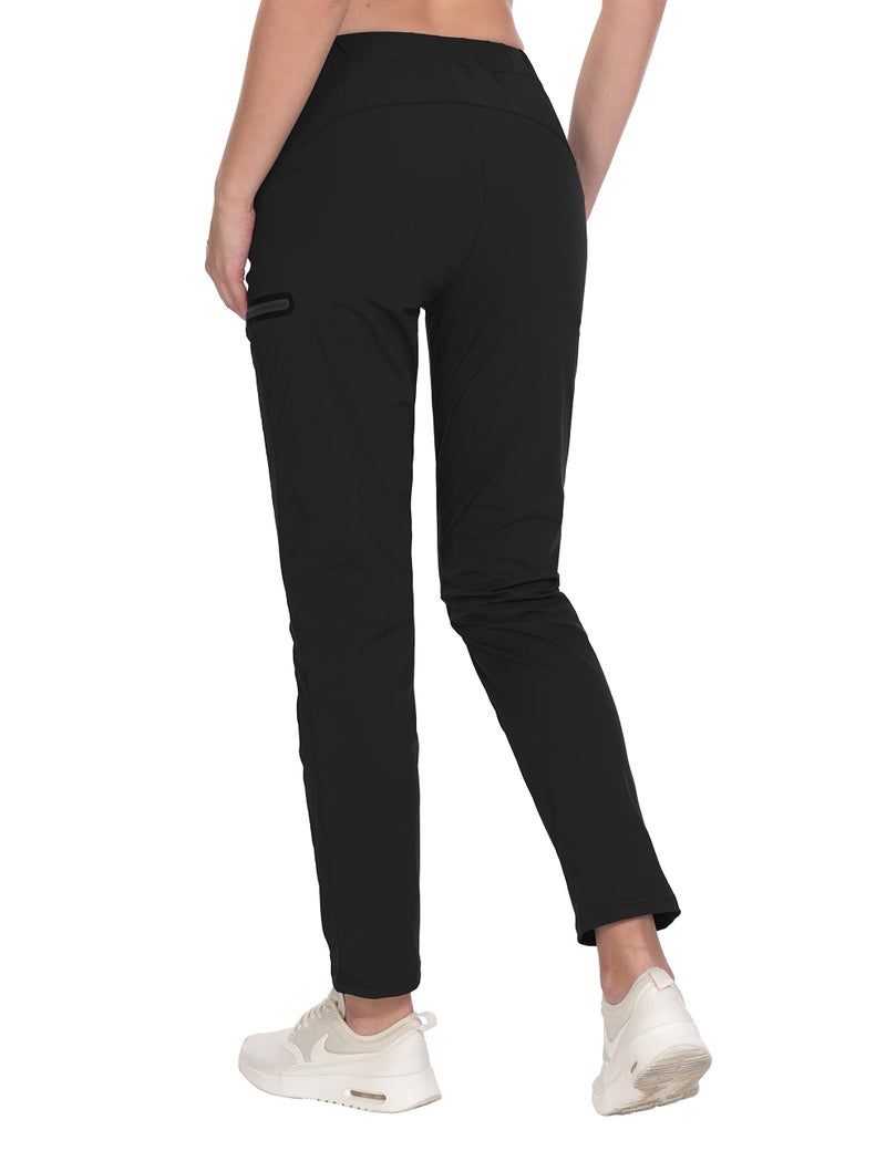 Little Donkey Andy Women's Ultra-Stretch Quick Dry Lightweight Ankle Pants Drawstring Active Travel Hiking Black XL - Image 3